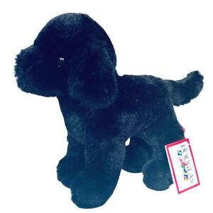 Douglas Cuddle Toy Black Lab Labrador Retriever Plush Dog 8" Vintage w/ Tags